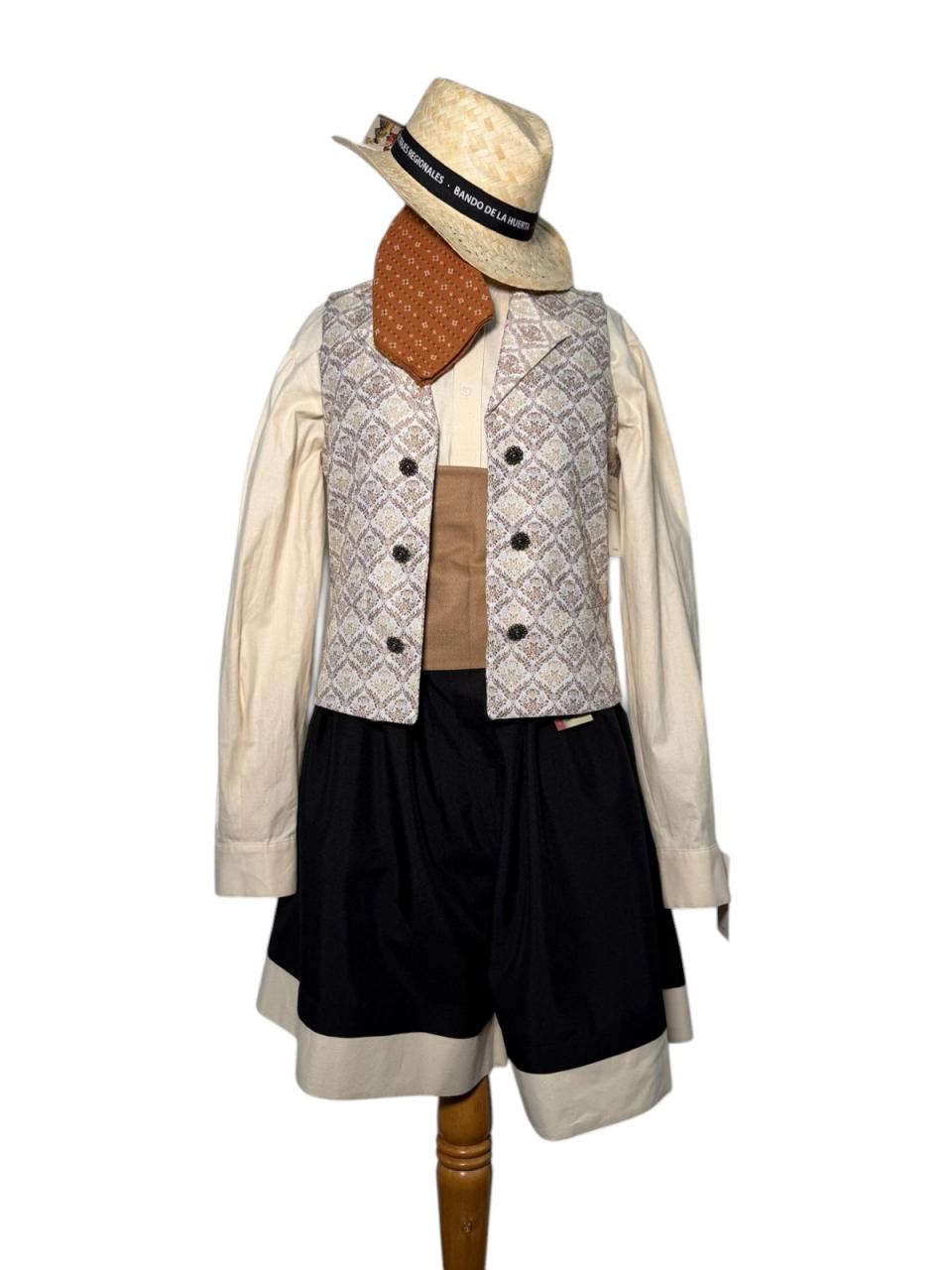 Chaleco tapicer�a beige claro estampado