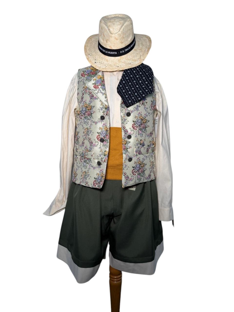 Chaleco tapicer�a beige claro flores grandes