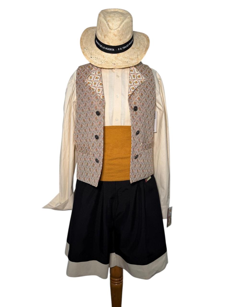 Chaleco tapicer�a beige claro flores peque�as