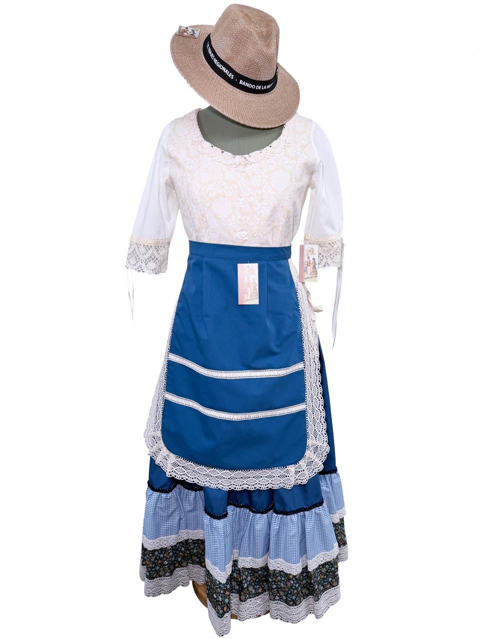 Zagalejo Azul cuadros y flores