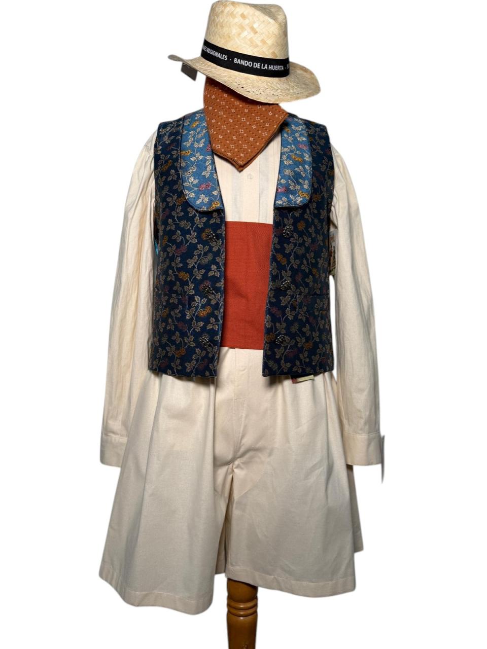 Chaleco tapicer�a azul oscuro estampado